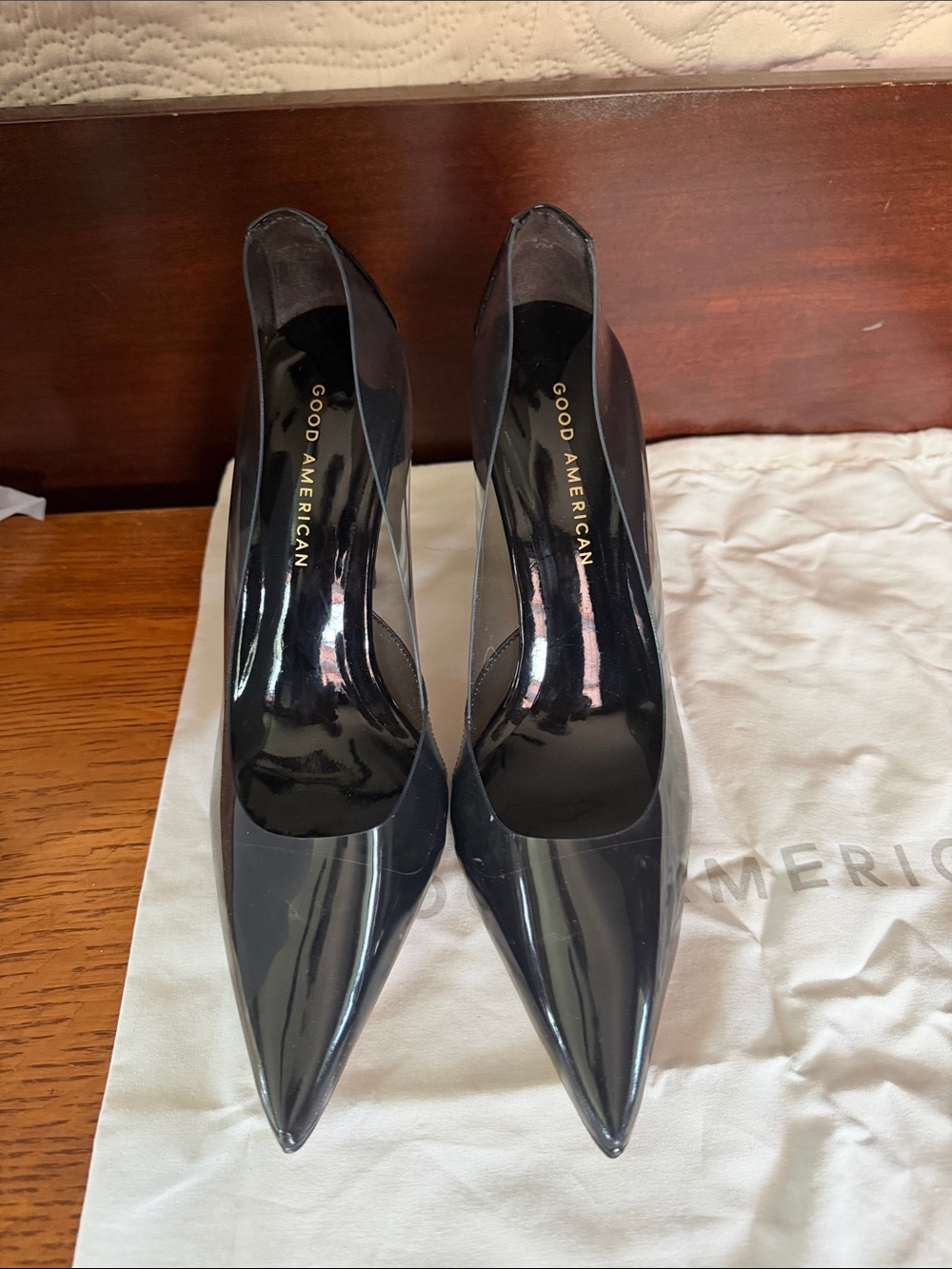 Good American Light Smoke Cinder-F*cking-Rella Pumps